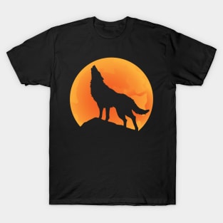 Orange moonlight wolf T-Shirt